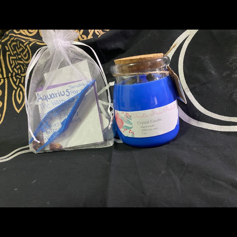 Crystal Candle- Aquarius